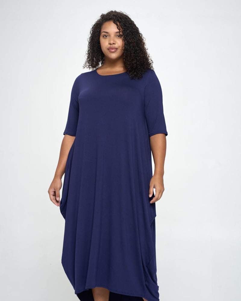 Plus Size Nevaeh Midi Dress | Navy