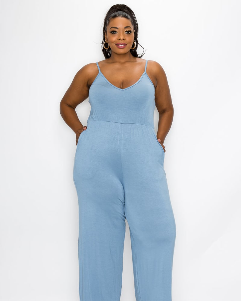 Royal Flare Denim Jumpsuit