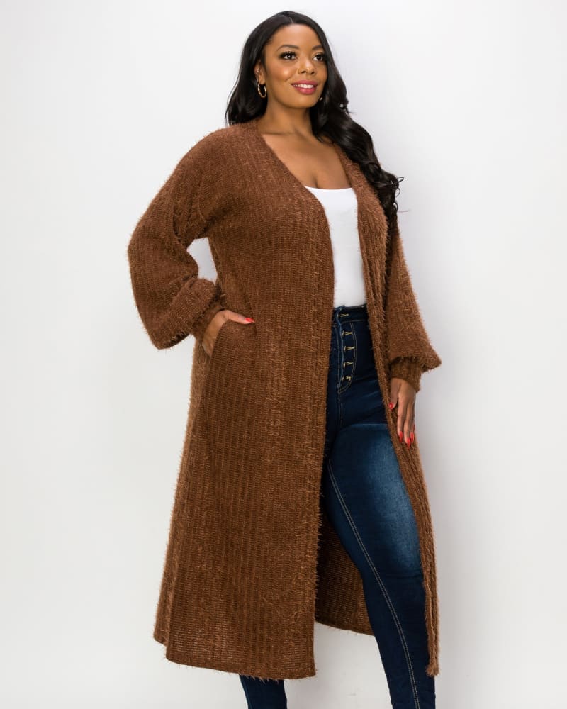 Forever Your Favorite Rust Brown Knit Duster Cardigan Sweater