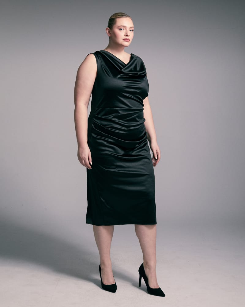 Plus Size Topanga Satin Stretch Cowl Dress