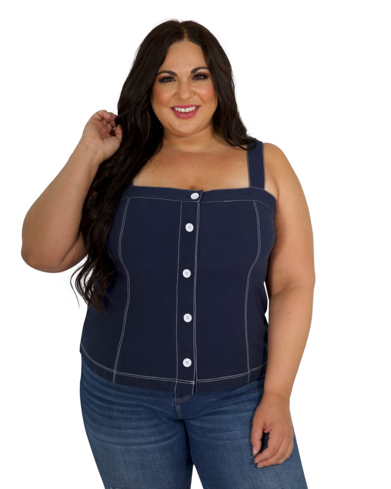 Womens Steal The Moment Linen Corset Top Blue