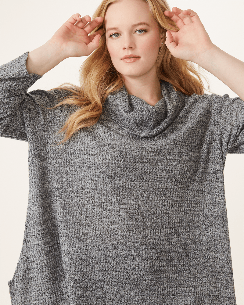 Eliana Plus Asymmetrical Sweater | Charcoal Grey