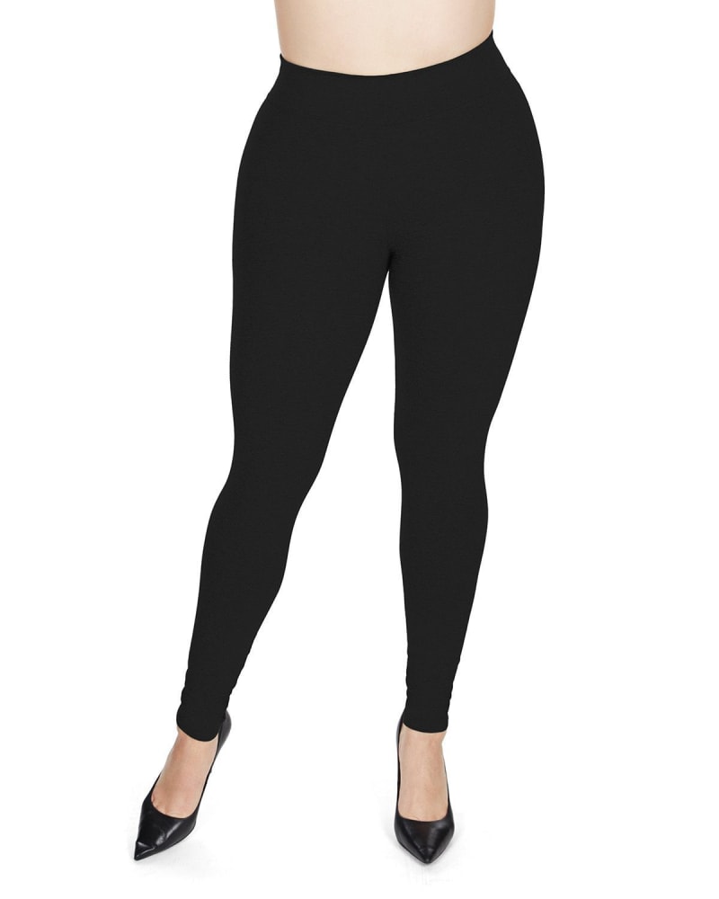 Women & Plus Cotton High Waist Full Length Cotton Workout Leggings (BLACK,  L) 