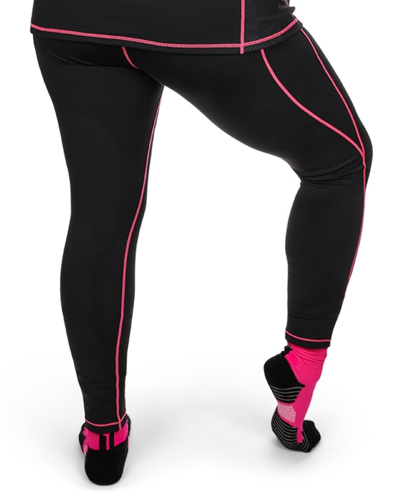 Solid Moisture Wicking Legging With Neon Stitching