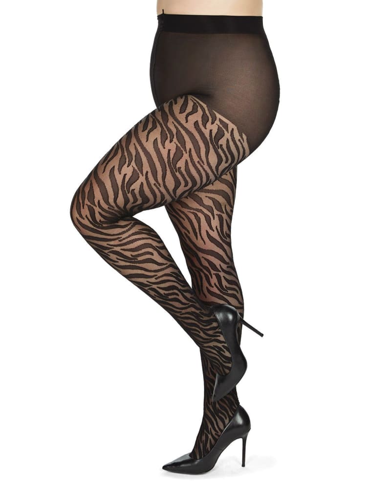 Black Leopard Print Sheer Tights