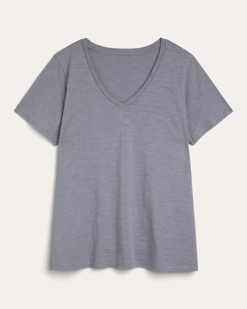 Plus Size Michelle Soft Cotton Tee | Cool Gray / Periwinkle