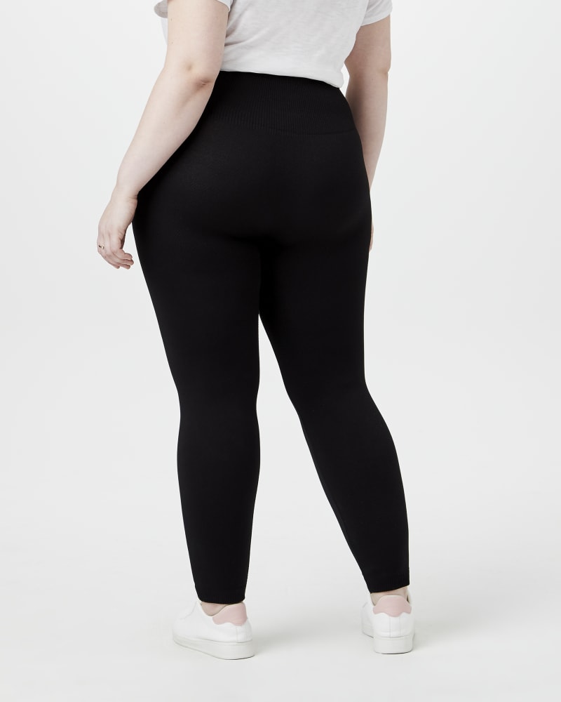 Plus Size High Waist Fleece Lined Leggings - Black