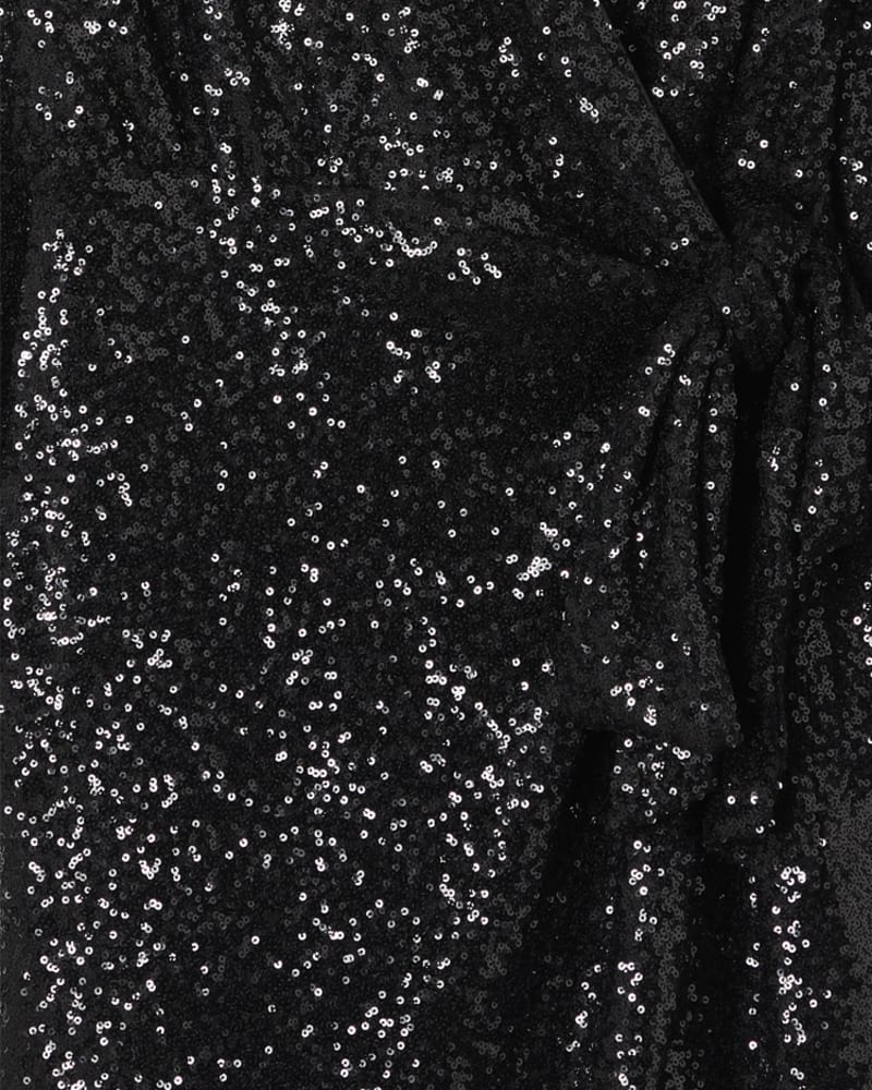 Black Sequin Vienna Wrap dress | Black