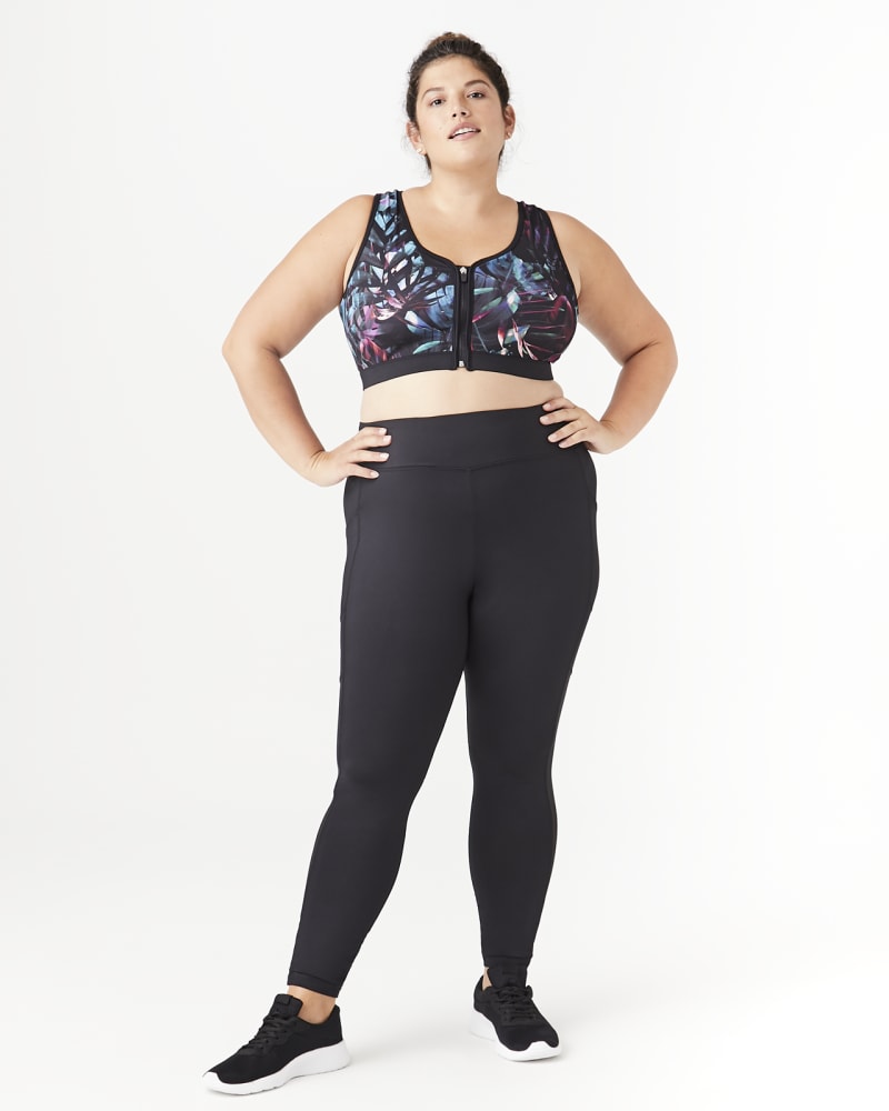 Plus Size Racer Back Sports Bra - Black