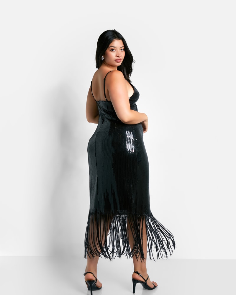 Merlette Midi Slip Dress in Black