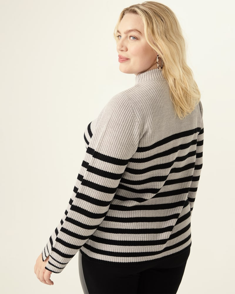 Vince Camuto Women's Stripe Mock Neck Sweater