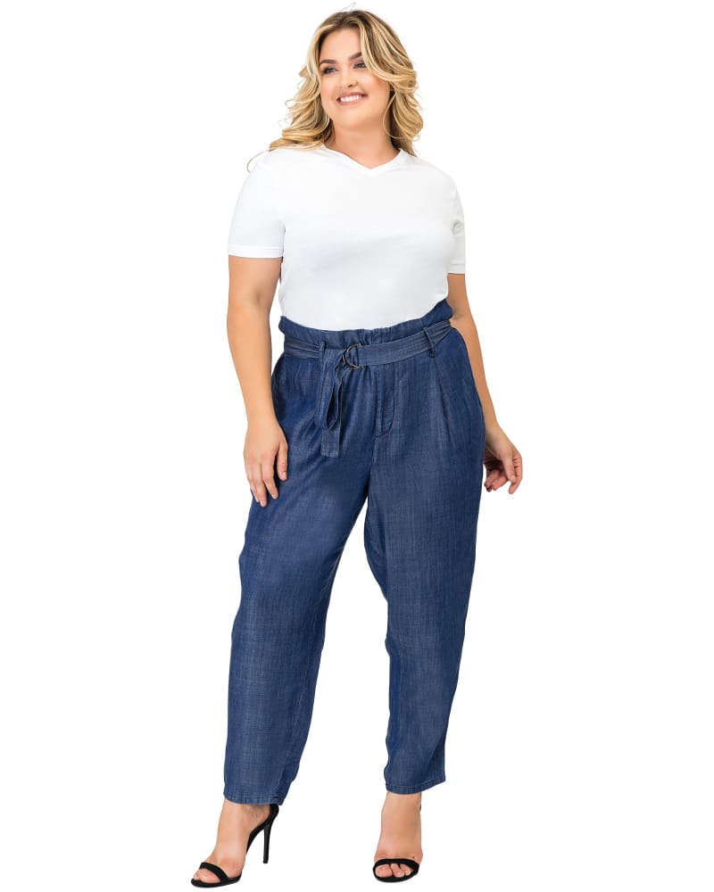Plus Size Chloe High Waist Paper Bag Pants - Plus Size Work Pants