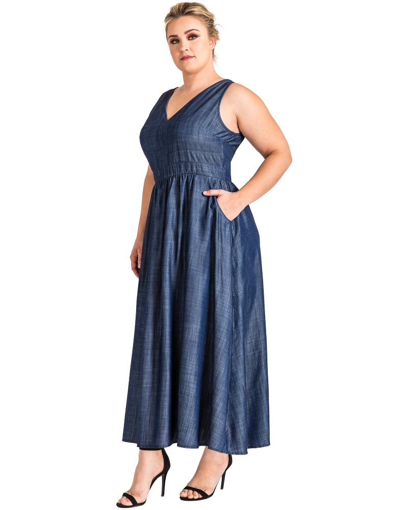 Women's Jean Dress Maxi Jean Dress Plus Size Denim Dress Blue Jean