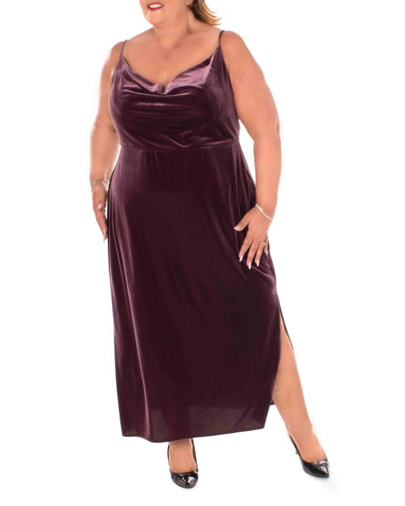 Buy Burgundy Solid Stretch Velvet Dress