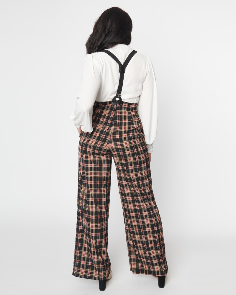 Black High Waisted Suspender Trousers