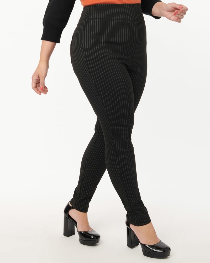 Unique Vintage Black Pinstripe & Pumpkin Rizzo Cigarette Pants