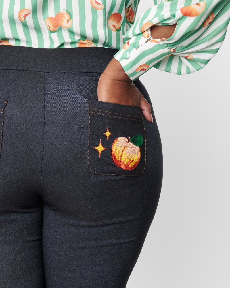 Black & Orange Pumpkin Patch Rizzo Cigarette Pants Unique Vintage