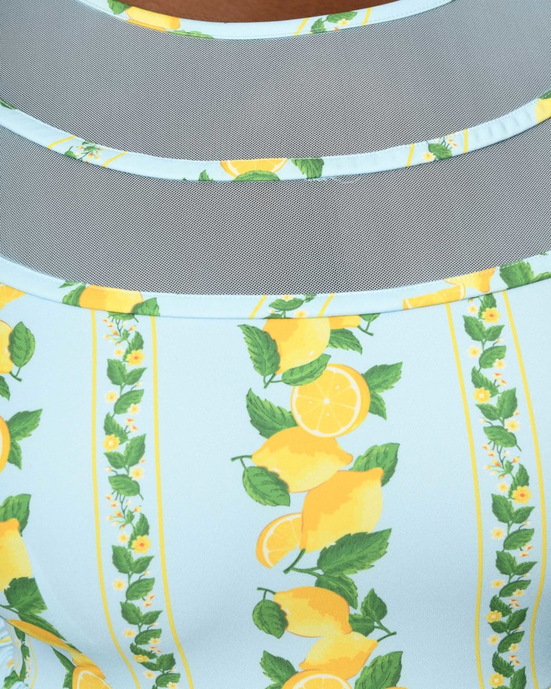 Unique Vintage Plus Size Mint & Lemon Print Flare Dress