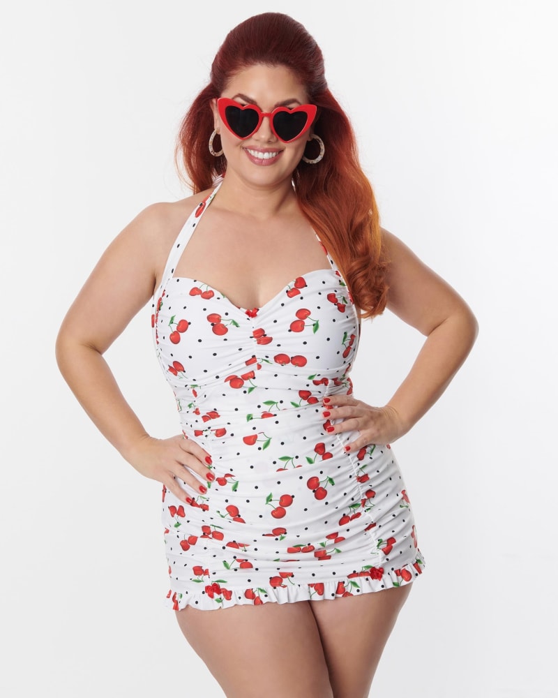 Pre-Sale] Retro 1950s Cherry Summer Halter Swimsuit