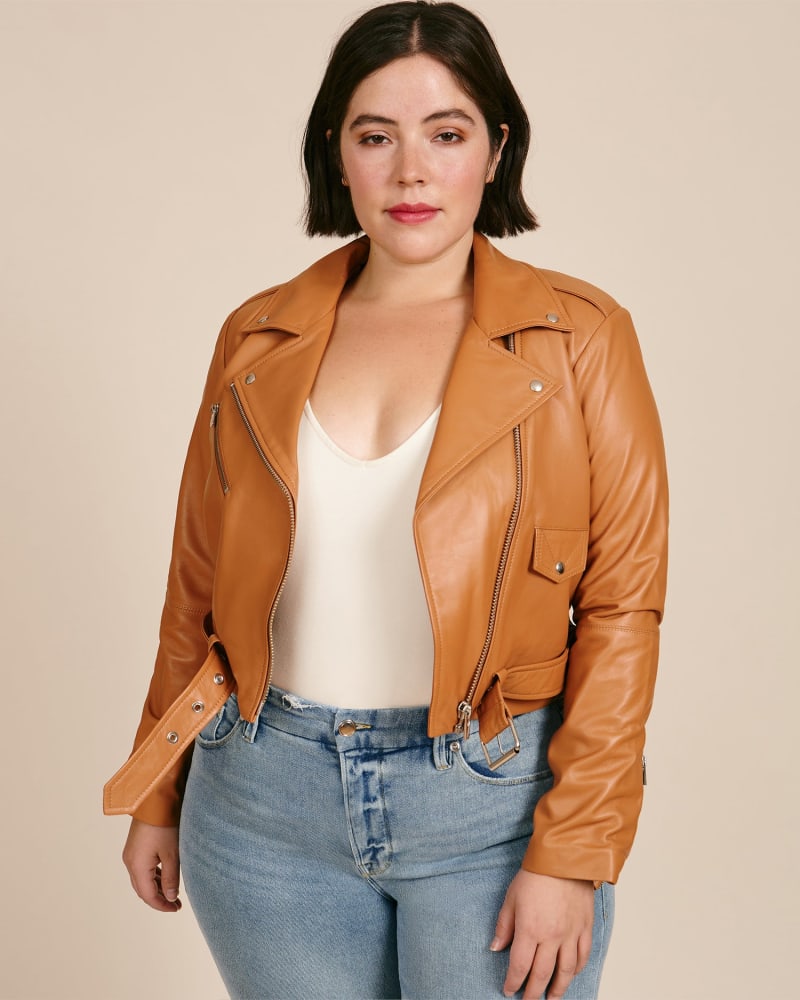 Plus-Size Baby Jayne Classic Smooth Leather Jacket |