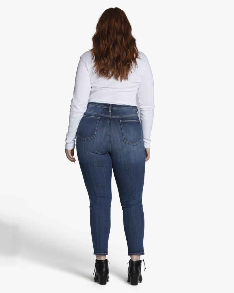 Plus Size Skinny Jean High Rise Distressed Denim Slim Jeans