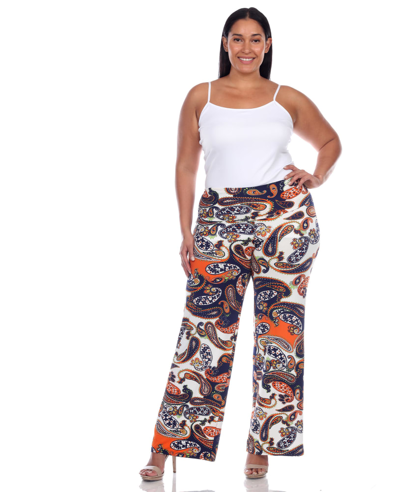 Final Sale Plus Size Palazzo Pants in Paisley Print - ShopperBoard