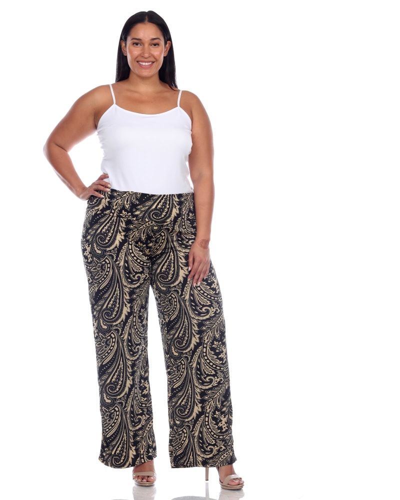 White Mark Women's Bohemian Paisley Printed Palazzo Pants 