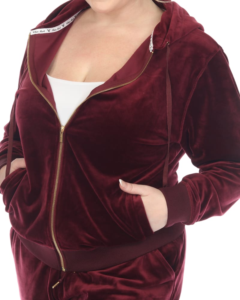 Plus Size 2-Pc Velour Tracksuit Set