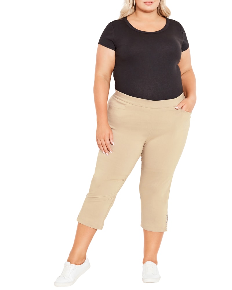 Alfani Plus Size Jacquard Tummy-Control Capri Pants, Created for Macy's -  Macy's