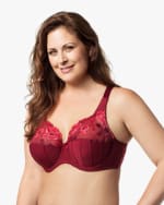 Elila Glamour Embroidery Underwire Bra in Burgundy FINAL SALE