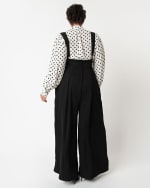 Unique Vintage Plus Size 1930s Black High Waist Suspender Pants