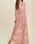 Mauve Lace Maxi Dress