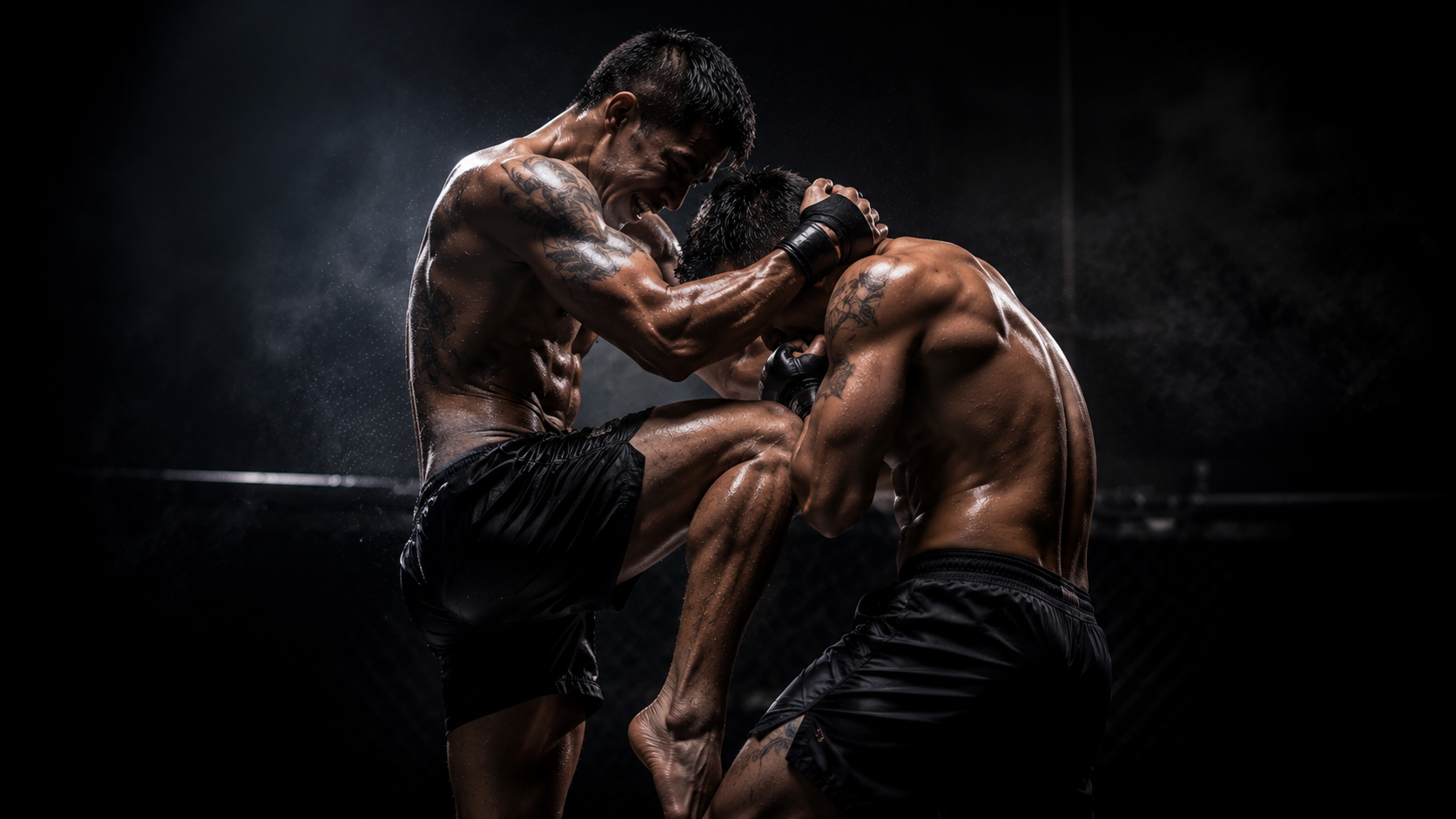 Muay Thai Plum Double Collar Tie การจับคอตีเข่า