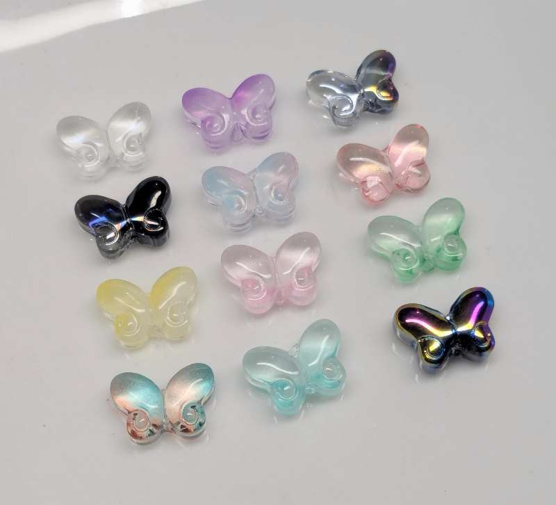Imitation Czech transparent glaze gradient small butterfly