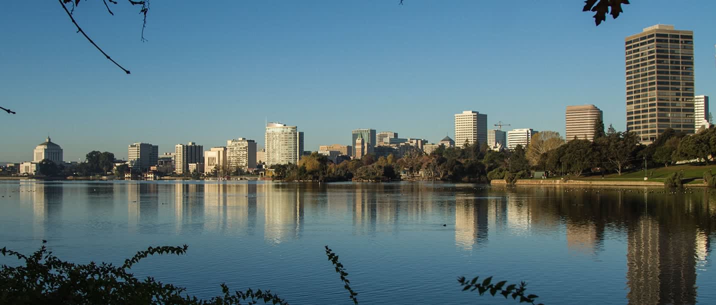 View of Lake Merrit in Oakland, California.