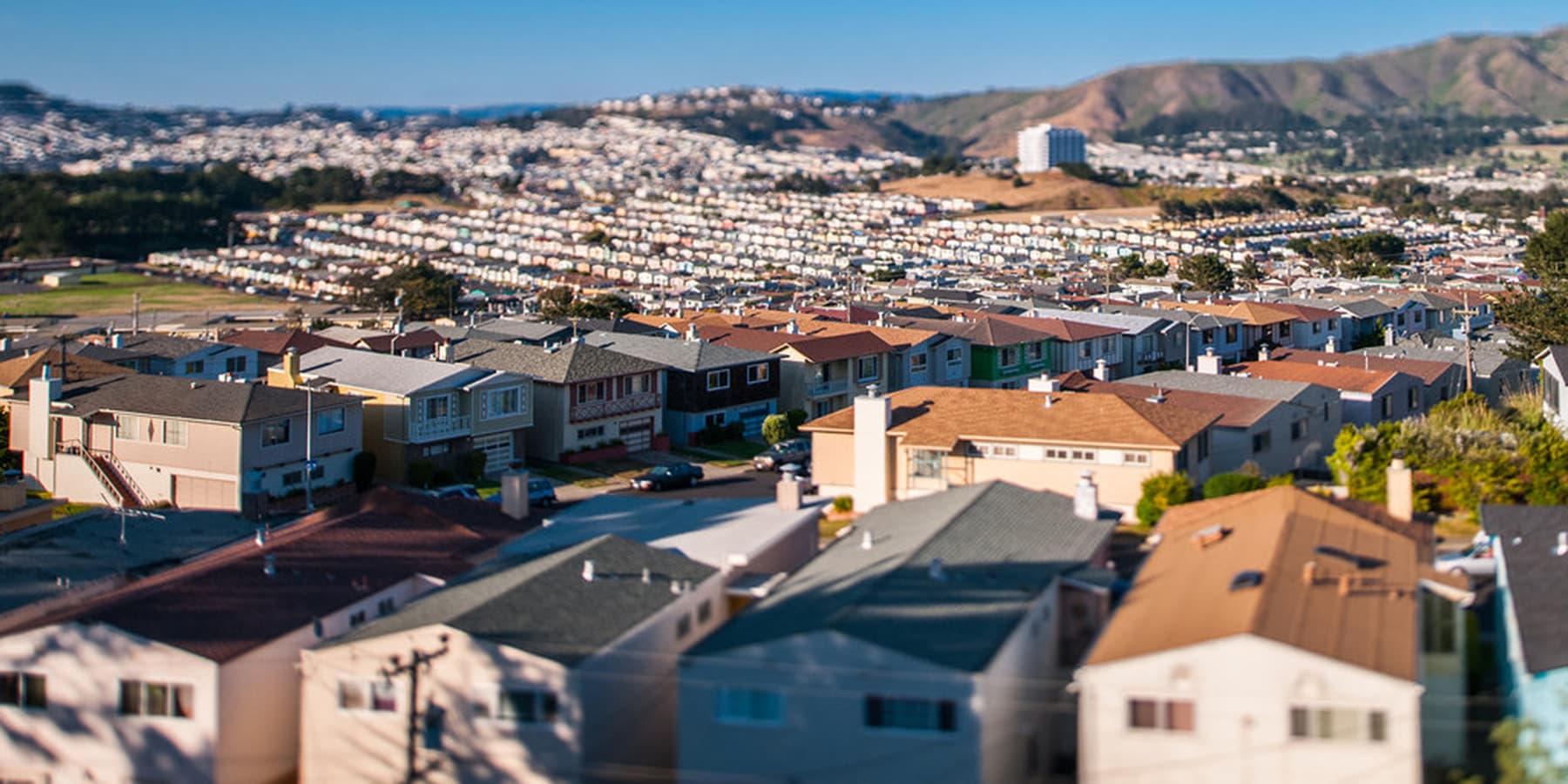 Aerial view of Daly City neighborhood