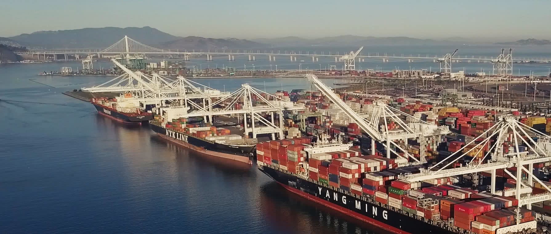 View of the Port of Oakland.