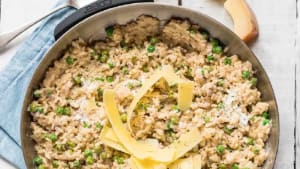 Pea and Goat’s Cheese Risotto