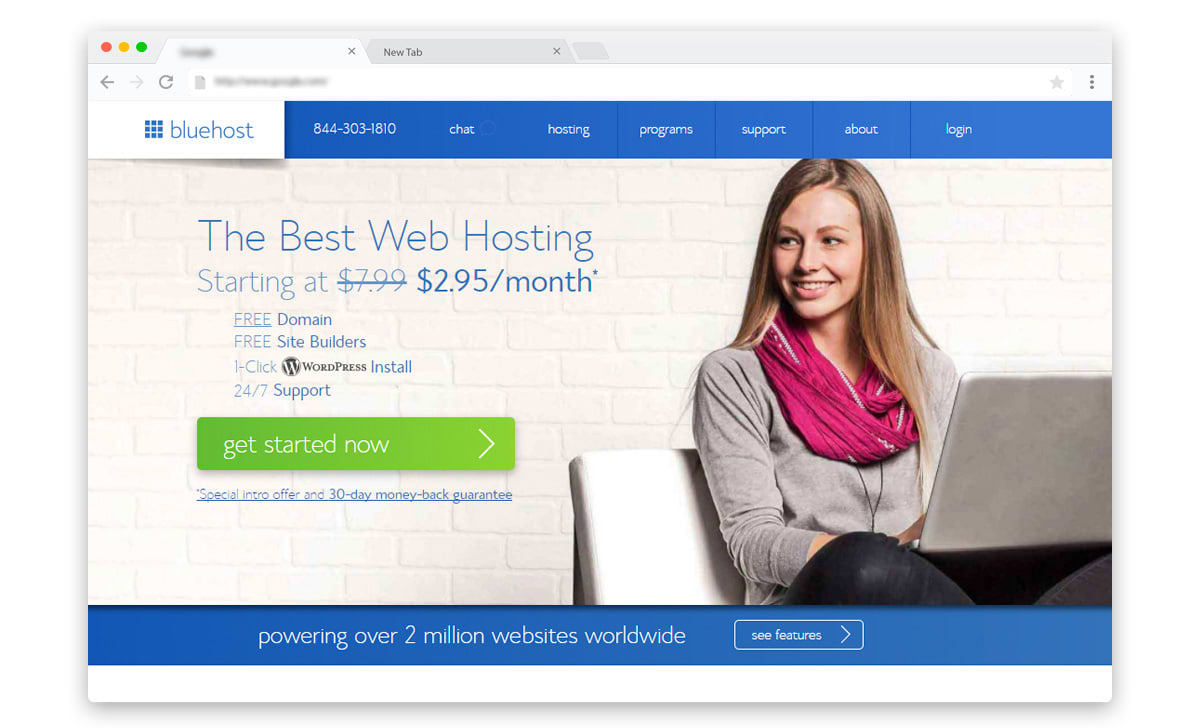 Discount and Free Domain on Hosting at Bluehost