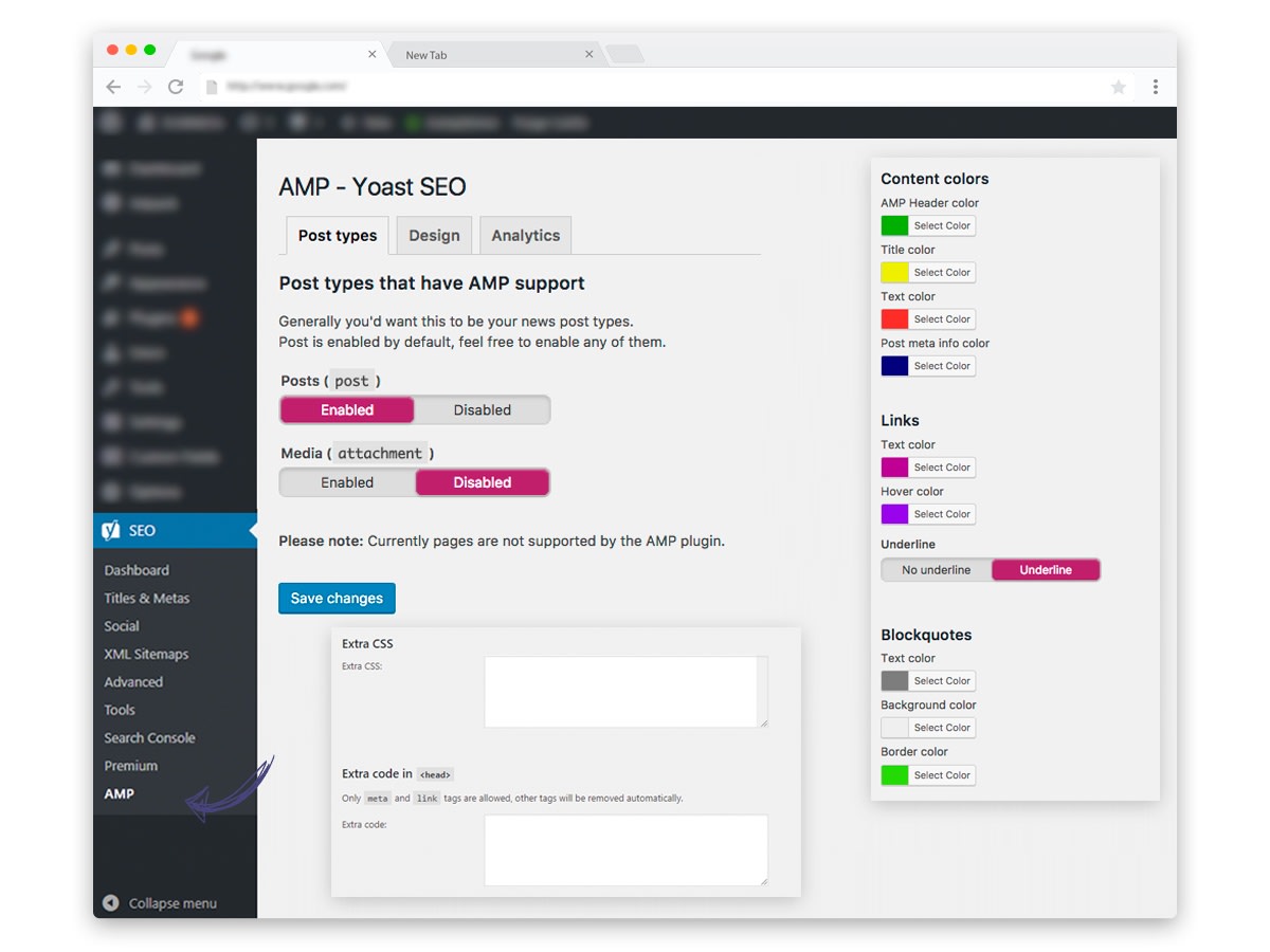 Yoast SEO configuration for WordPress AMP Yoast SEO configuration for WordPress AMP