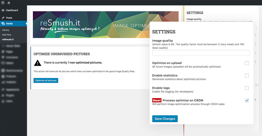 reSmush.it Image Compression and Optimization Plugins for WordPress