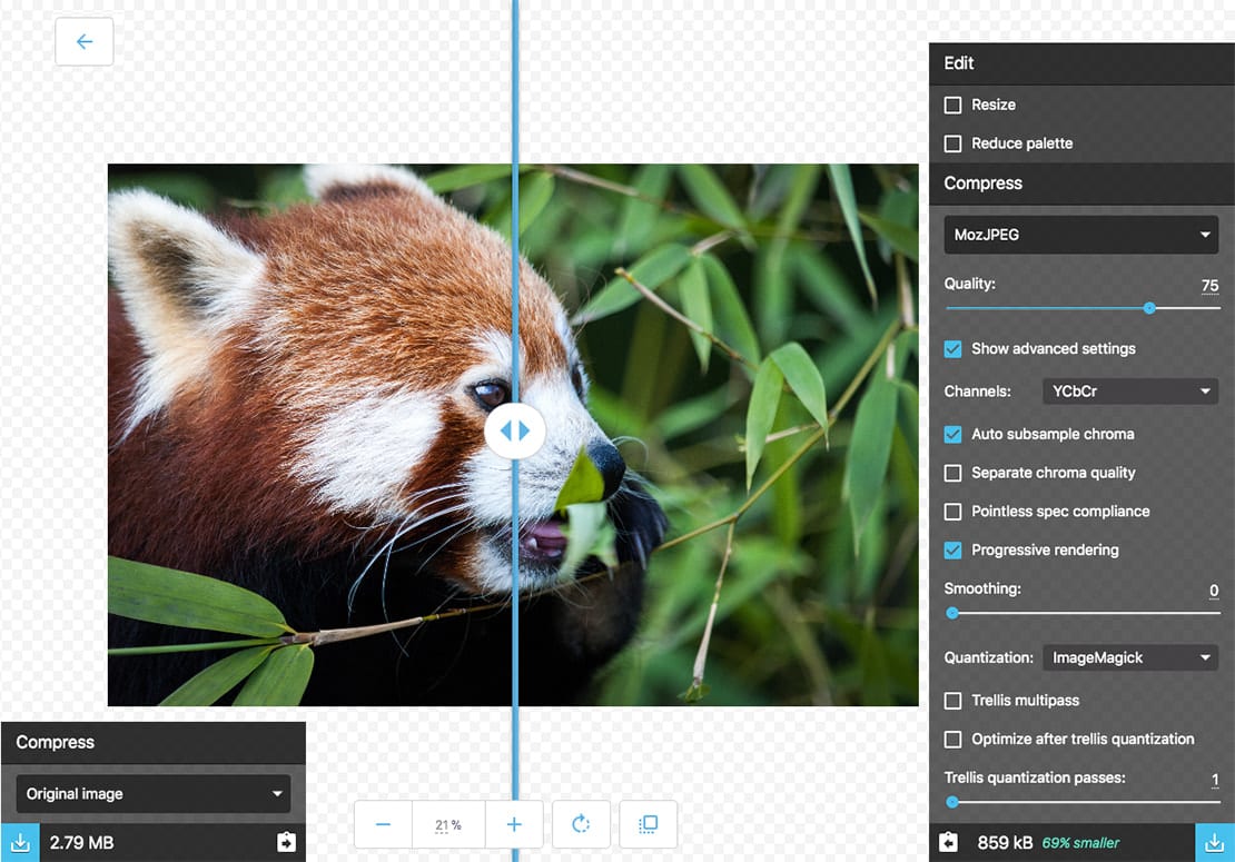 Squoosh.app Google Image Compression and Optimisation online tool