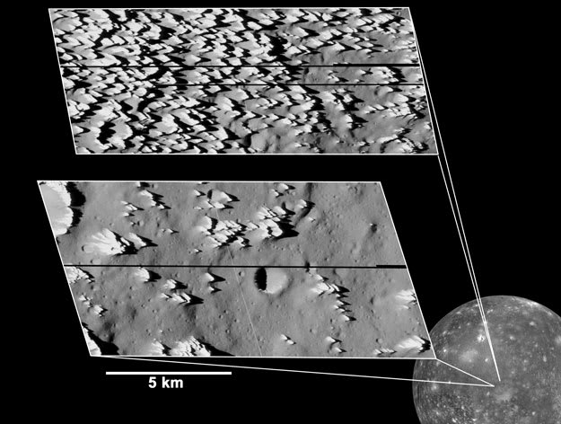 Jagged Hills on Jupiter's Callisto