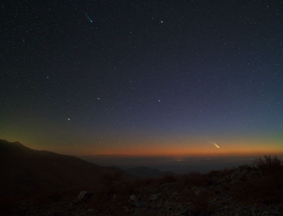 Comets Lemmon and PanSTARRS Peaking