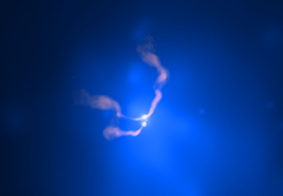 Two Black Holes Dancing in 3C 75