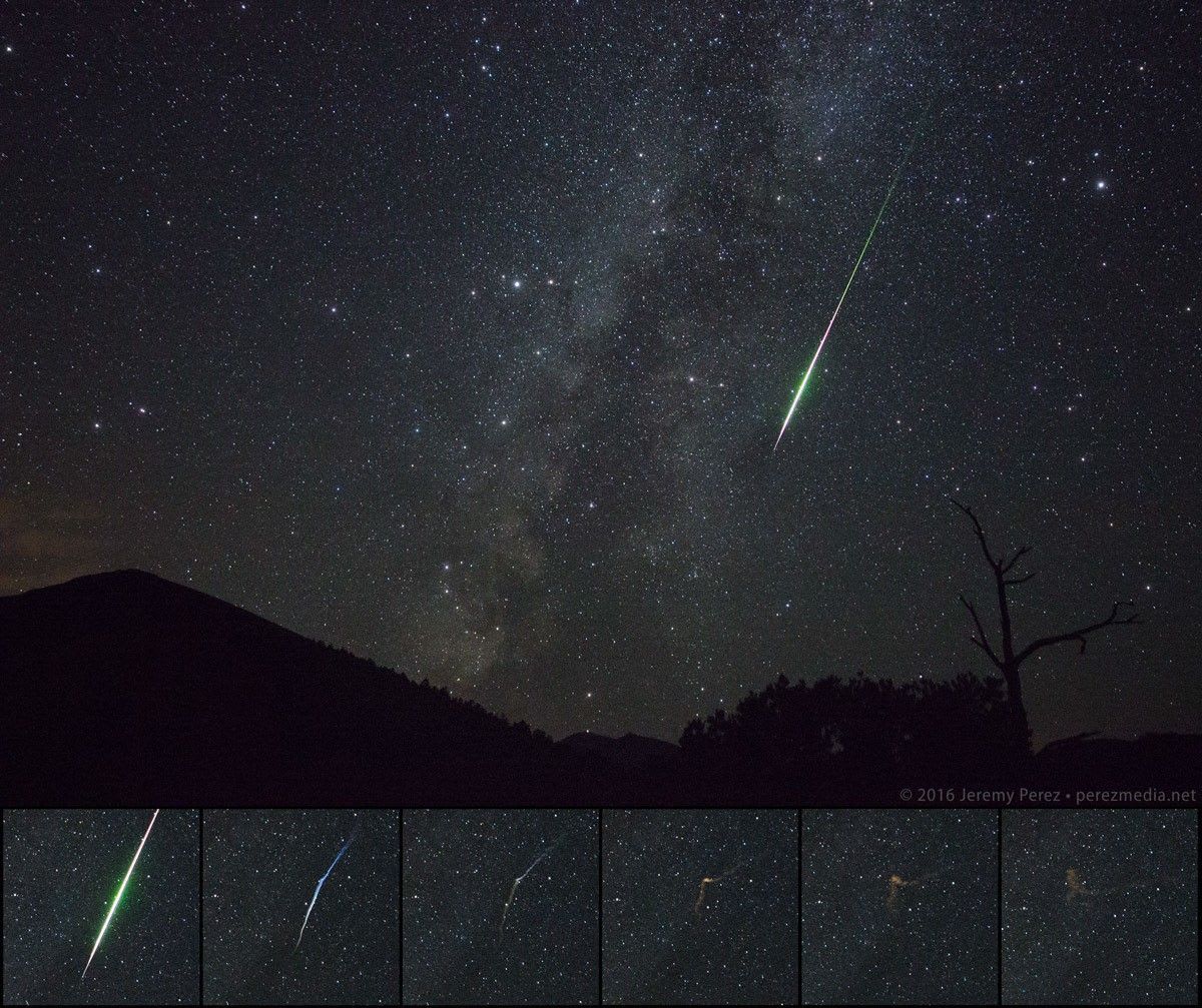 Perseid Fireball at Sunset Crater