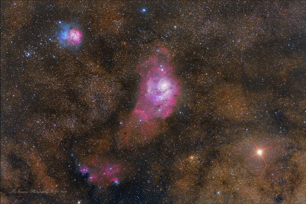 Trifid, Lagoon, and Mars