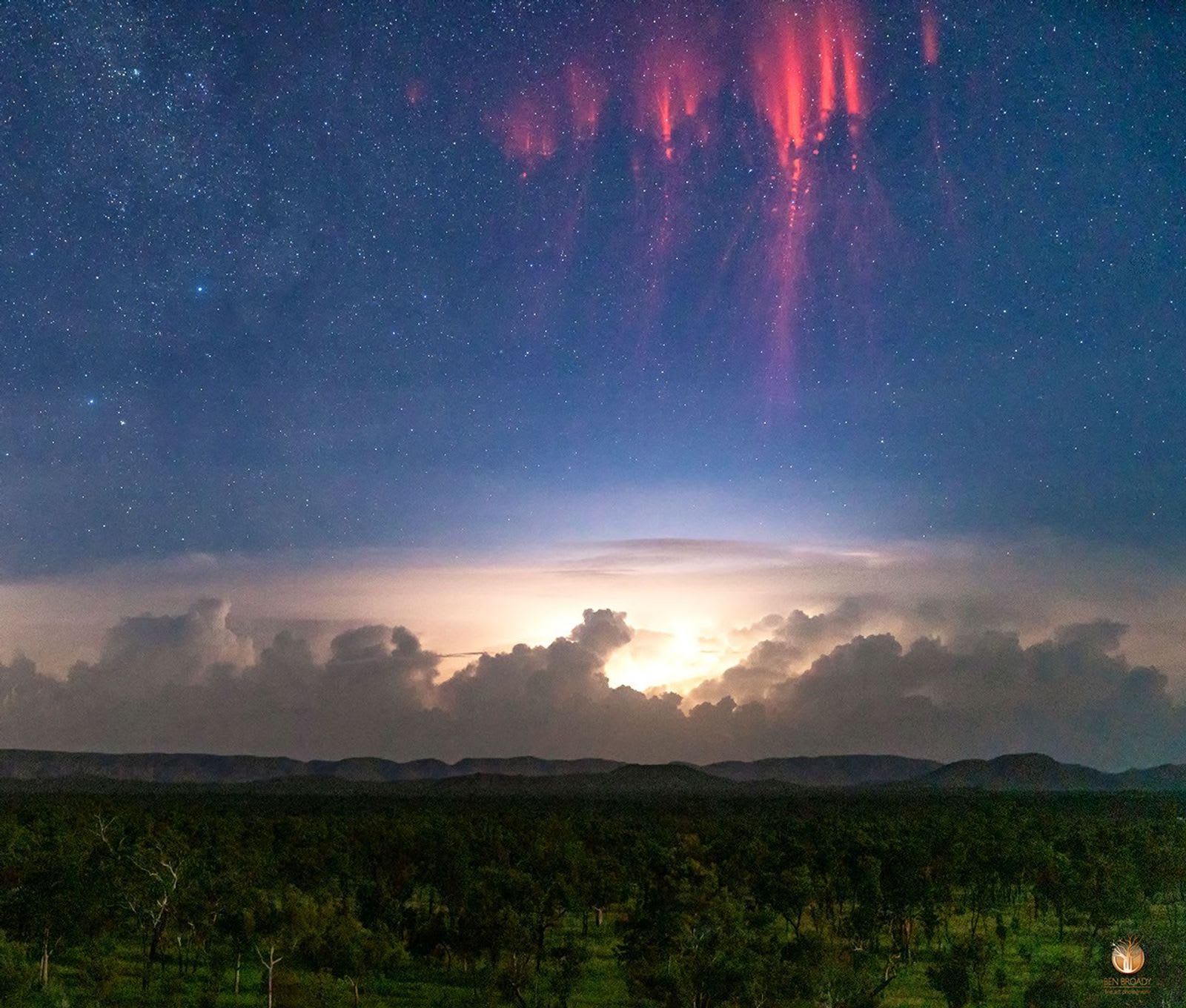 Red Sprite Lightning over Kununurra
