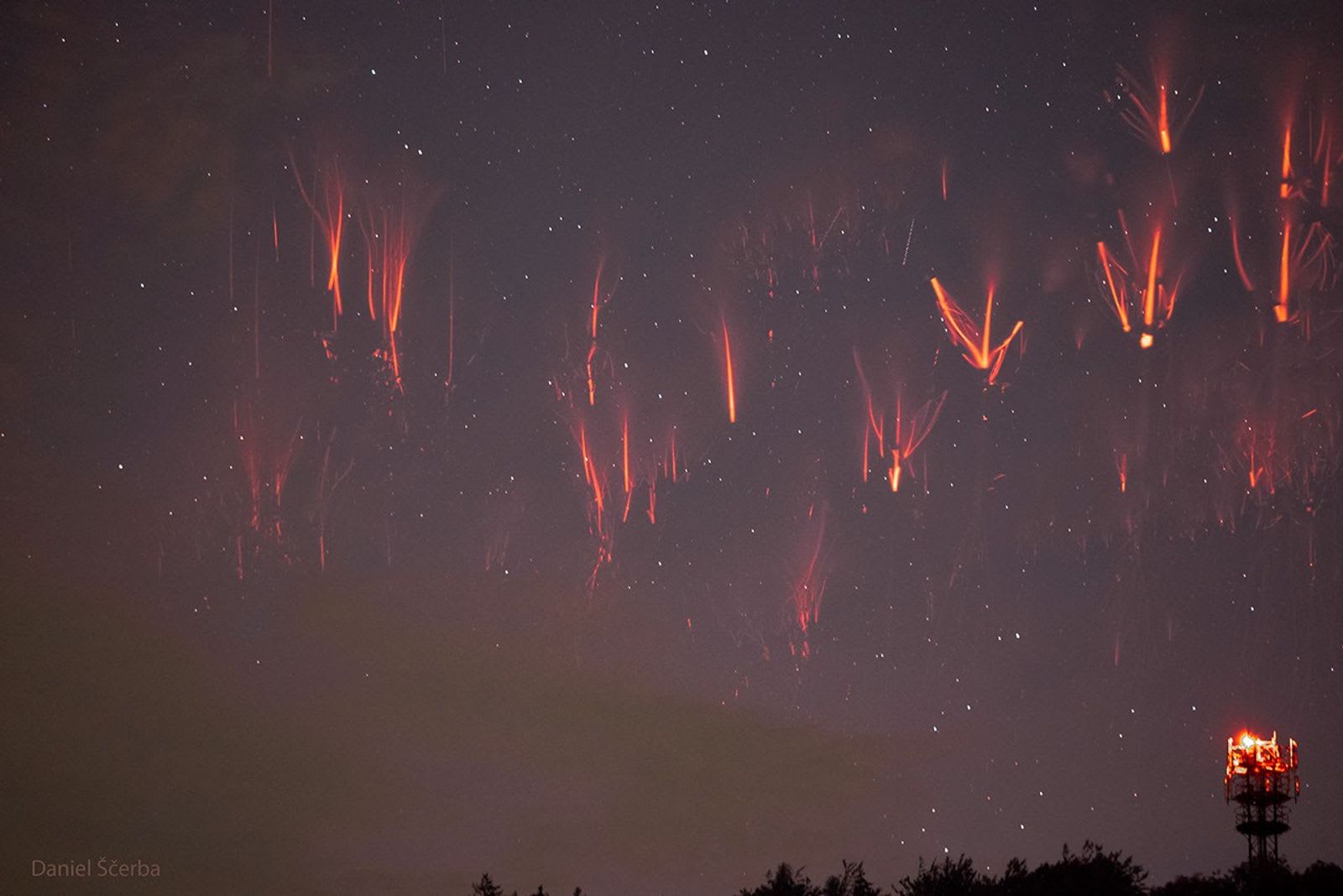 Red Sprite Lightning over the Czech Republic