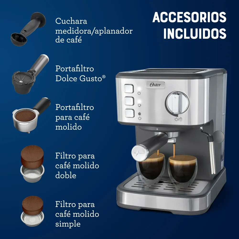 Cafetera OSTER Compacta DE  15BAR  DE  ACERO  INOX — miniatura 4